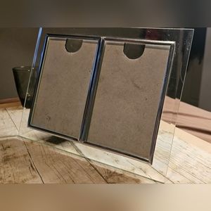 Picture Frames ☆ 2 Side by Side 4x6 photos □■ w/ chrome border ■□